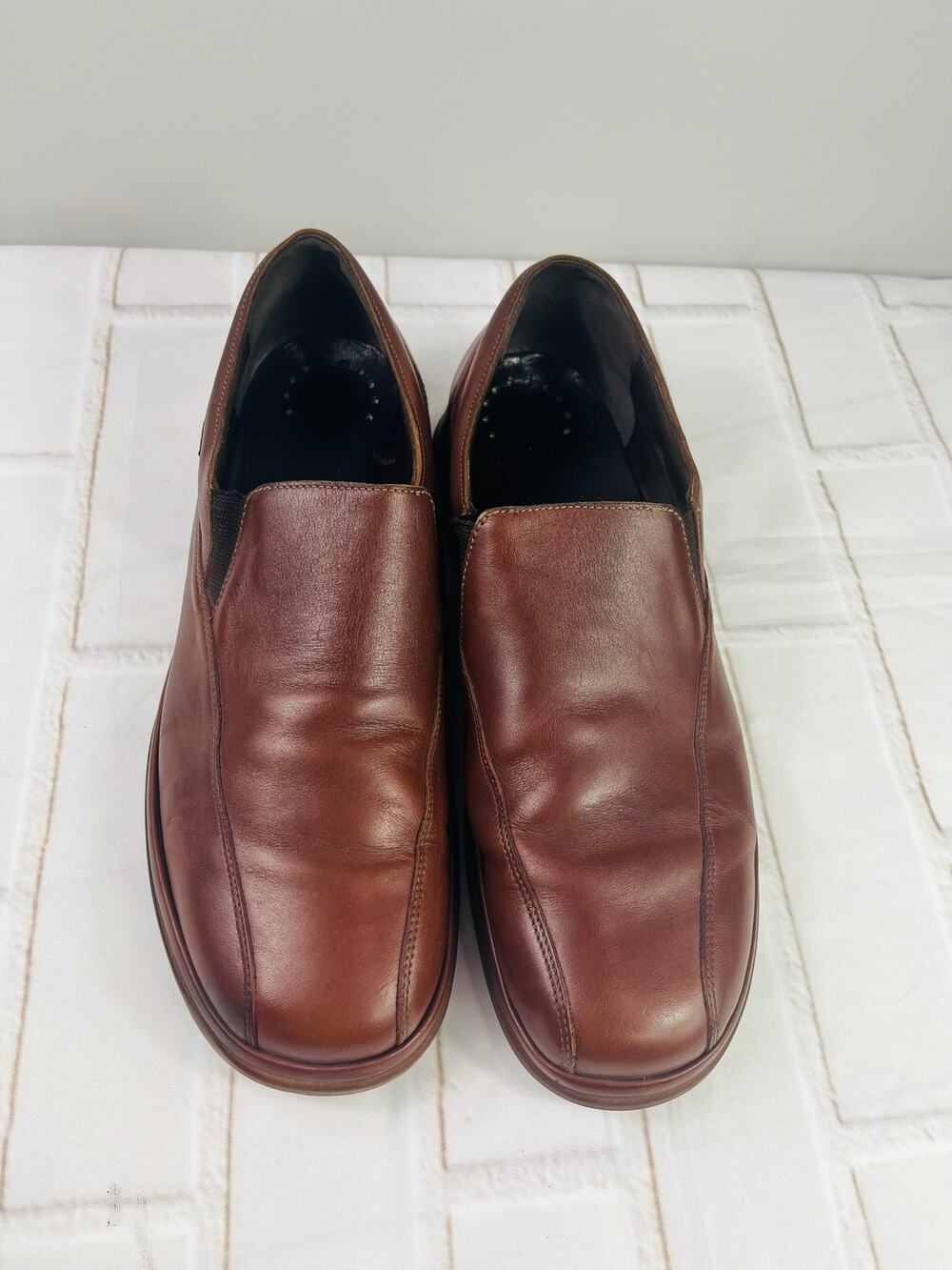 Mephisto men's brown leather dress shoes slip on sz 12